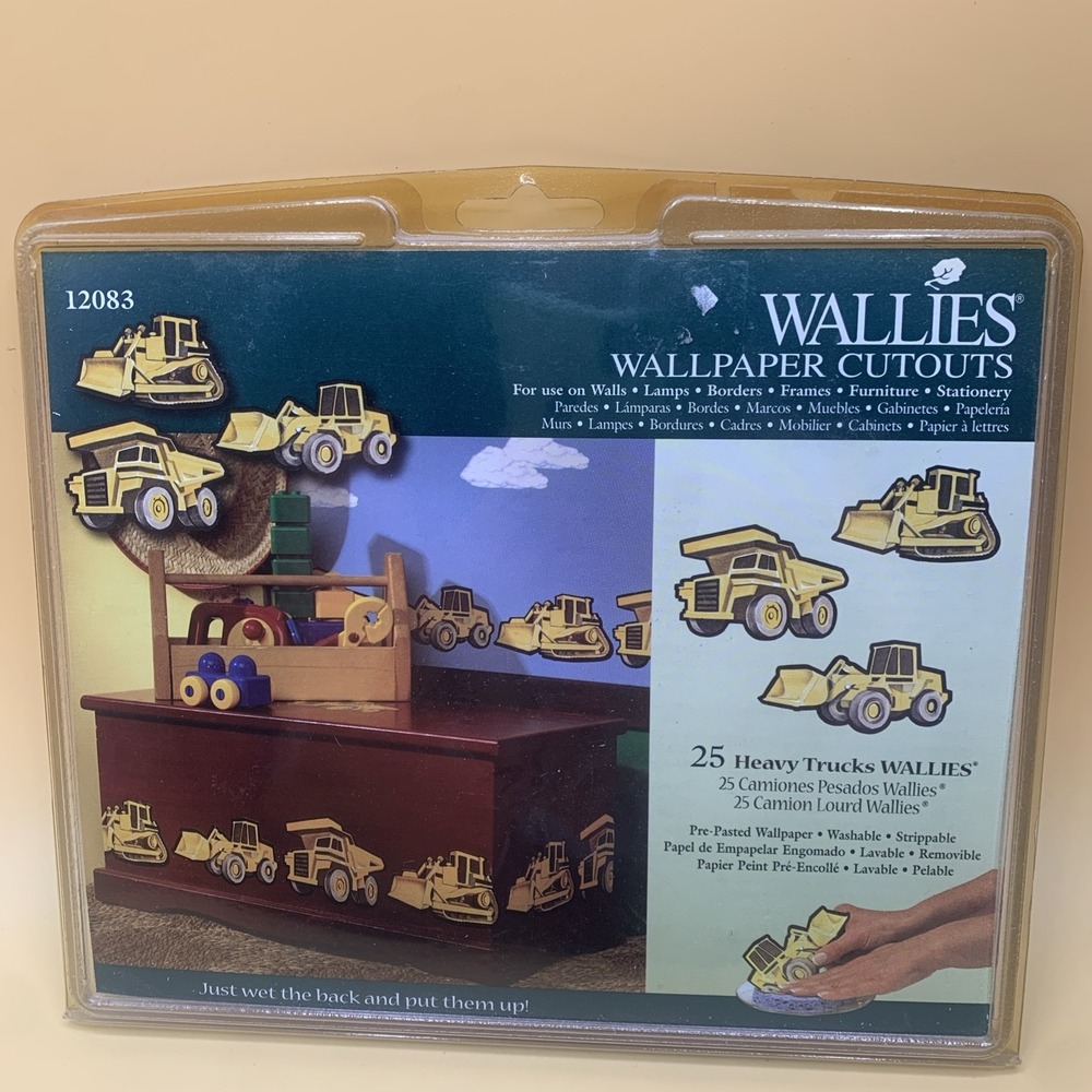 1 Package 25 Wallpaper Cutouts Wallies NEW Heavy Trucks Construction